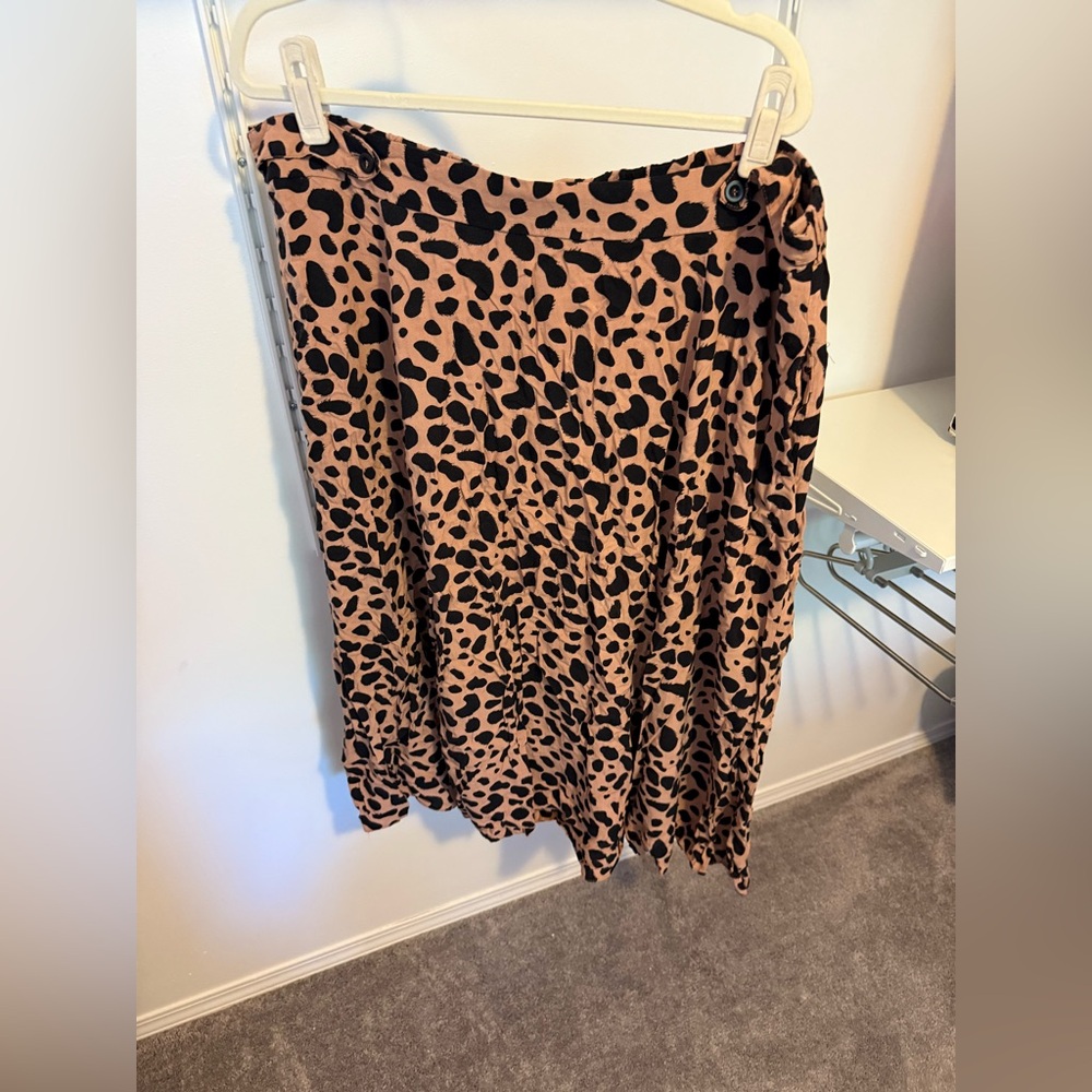 ASOS Brown TanMidi Skirt with slit plus size 24